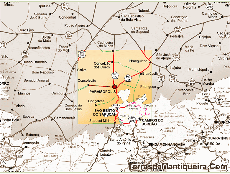 Mapa Paraisopolis - MG