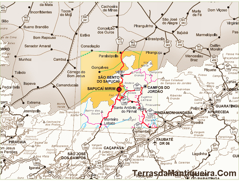 Mapa Sapuca Mirim - MG